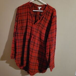 Cato Red Casual Button Down Shirt 18/20 W